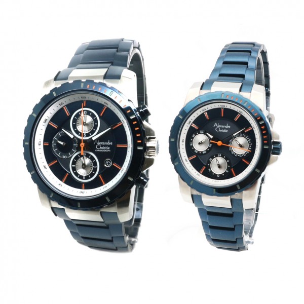 Alexandre Christie AC 6141 Silver Blue Couple